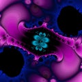 Phosphorescent violet metal fractal, galaxy forms, abstract texture, graphics Royalty Free Stock Photo
