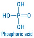 Phosphoric acid mineral acid molecule. Skeletal formula.