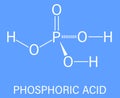 Phosphoric acid mineral acid molecule. Skeletal formula.