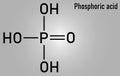 Phosphoric acid mineral acid molecule. Skeletal formula.