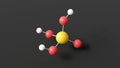 phosphoric acid molecular structure, orthophosphoric acid, ball and stick 3d model, structural chemical formula with colored atoms