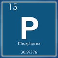 Phosphorus chemical element, blue square symbol
