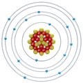 Phosphorus(isotope) atom on a white background