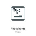 Phosphorus outline vector icon. Thin line black phosphorus icon, flat vector simple element illustration from editable shapes Royalty Free Stock Photo