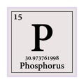 Phosphorus Periodic Table of the Elements Vector illustration eps 10 Royalty Free Stock Photo