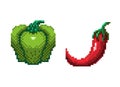 Pixel art pepper icon, 32X32 vector illustration Royalty Free Stock Photo