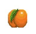 Pixel art apricot icon, 32X32 vector illustration