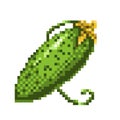 Pixel art cucumber icon, 32X32 vector illustration