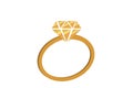 Sparkle gold Ring 3D Royalty Free Stock Photo