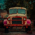 Abandoned Old Rusted Pickup Truck . Royalty Free Stock Photo