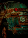 Abandoned Old Rusted Pickup Truck . Royalty Free Stock Photo