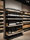 Photo Of Abundance Of Food And Wine Bottles In A Modern Retail Store. Generative AI