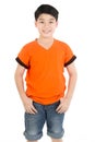 Photo of adorable young happy asian boy looking at camera Royalty Free Stock Photo