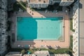 aerial view swimming pool hotel ai generated Royalty Free Stock Photo