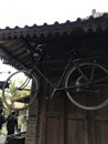 Photo aesthetic old bicycle in Yogyakarta Indonesia