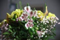 Alstroemeria - peruvian lily flower in a colorful flower bouquet