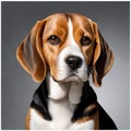 A photo of an amazingly cute, funny and charming beagle dog on a beautiful background.