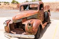 American Rat Rod Truck on the gas station Royalty Free Stock Photo