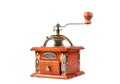 Photo of an antique coffee grinder on white Royalty Free Stock Photo