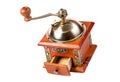 Photo of an antique coffee grinder on white Royalty Free Stock Photo