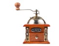 Photo of an antique coffee grinder on white Royalty Free Stock Photo