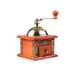 Photo of an antique coffee grinder on white Royalty Free Stock Photo
