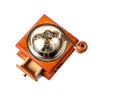 Photo of an antique coffee grinder on white Royalty Free Stock Photo
