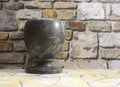 Photo of an antique cup made of natural stone in black Royalty Free Stock Photo