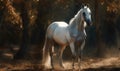 photo of Arabian horse in its natural habitat. Generative AI Royalty Free Stock Photo