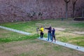 Archery shot, Montjuic castle in Barcelona, Catalonia, Spain.