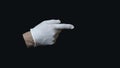 Hand with white glove isolated before black background Royalty Free Stock Photo