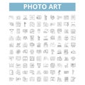 Photo art icons, line symbols, web signs, vector set, isolated illustration Royalty Free Stock Photo