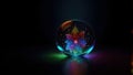 Colorful Spirit Flower in Glass Ball - Beautifully Captured Stock Photo AI generated illustration