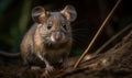 photo of Asian tree mouse in forest. Generative AI