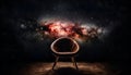 Photo backdrop space universe chaire stage portrait moon galaxy stars chair seat Royalty Free Stock Photo