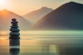 A photo of balanced stack of stones Royalty Free Stock Photo