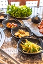 Photo of Banchan or bansang is a small side dishes served along with cooked rice in Korean cuisine