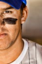 Portrait of Baseball Player Wearing Eyeblack Royalty Free Stock Photo