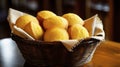 A Photo of a Basket of Freshly Baked Cornbread Muffins