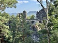 A photo on the Bastei Bridge in Rathen Royalty Free Stock Photo