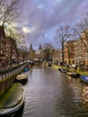 Photo of beautiful canals of Amsterdam Royalty Free Stock Photo