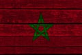 Photo of the beautiful colored national flag of the state of Morocco, concept of tourism, economics and politics, closeup