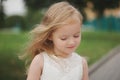 Beautiful girl in white dress Royalty Free Stock Photo