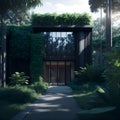 Ai generated a beautiful house surrounded by nature in the heart of a forest