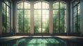 beautiful indoor pool with big window ai generated