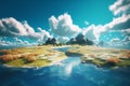 beautiful landscape with estuary ai generated