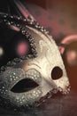 Photo of beautiful masquerade mask on the wonderful brown studio