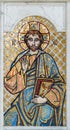 Beautiful Mosaic icon of the Lord Jesus Christ in the iconostasis of the Orthodox Church Royalty Free Stock Photo