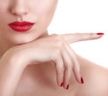 Photo of a beautiful red female lips Royalty Free Stock Photo