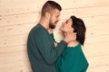 Photo of beautiful tender couple in casual clothes Royalty Free Stock Photo